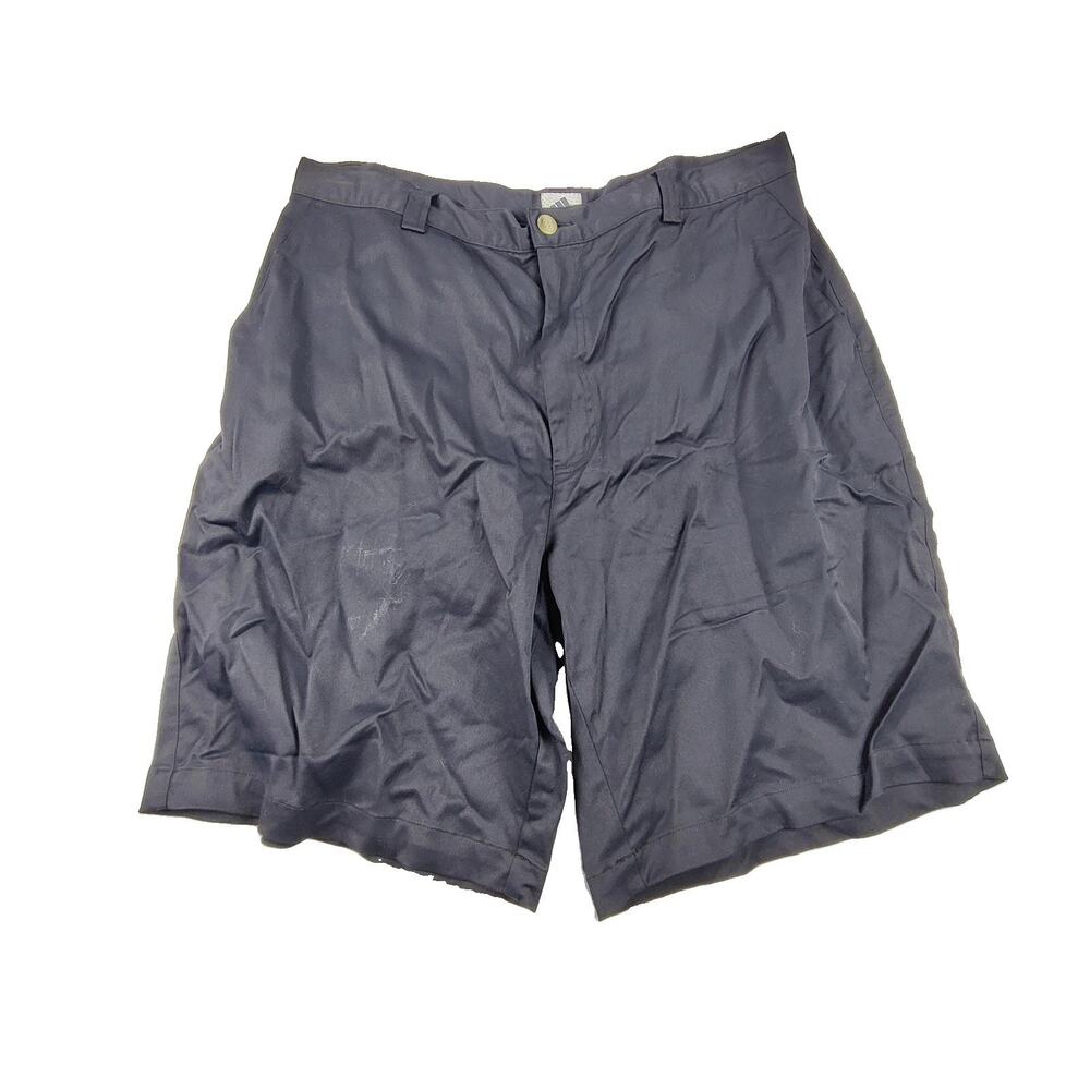 Adidas Golf Shorts Mens 36 Gray Microfiber Stretch Zip Fly Pockets Casual